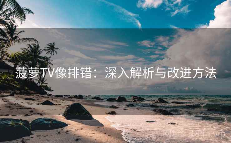 菠萝TV像排错：深入解析与改进方法