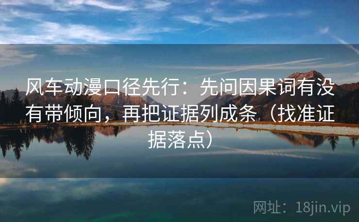 风车动漫口径先行：先问因果词有没有带倾向，再把证据列成条（找准证据落点）