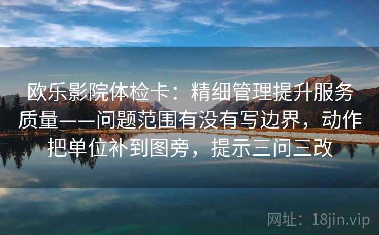 欧乐影院体检卡：精细管理提升服务质量——问题范围有没有写边界，动作把单位补到图旁，提示三问三改